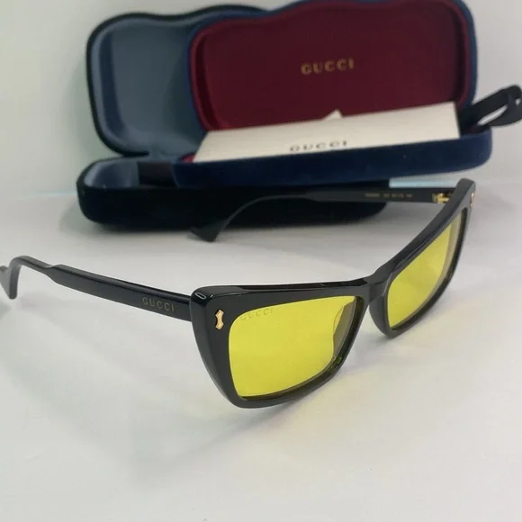 NEW Gucci Sunglasses GG0626S 002 Black/Yellow Lens Design  display picture 1
